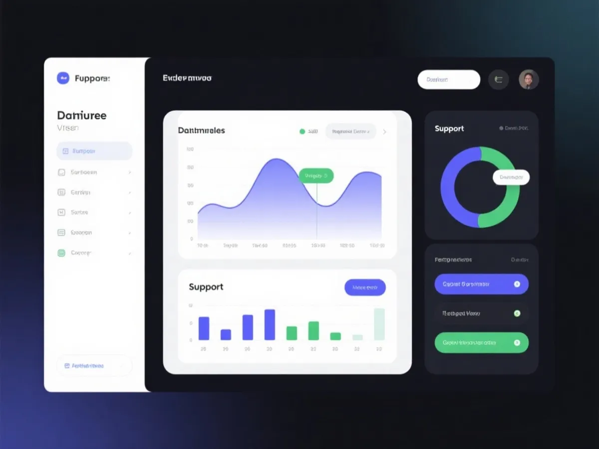 客服与数据面板示意图